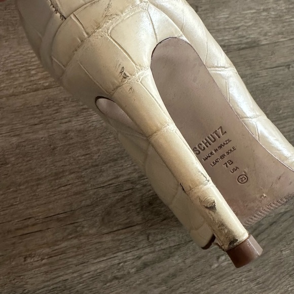 Schutz Maryanna Cream Boots - Picture 3 of 7